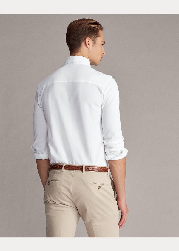 Ralph Lauren Keaton Washed Piqué Shirt Bílé | cfJvHbtq