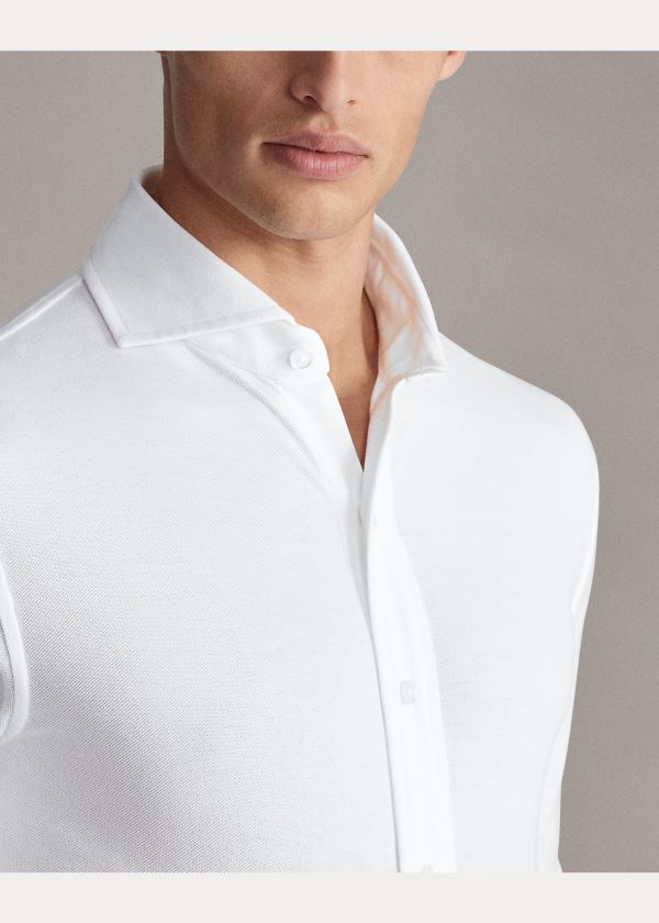 Ralph Lauren Keaton Washed Piqué Shirt Bílé | cfJvHbtq