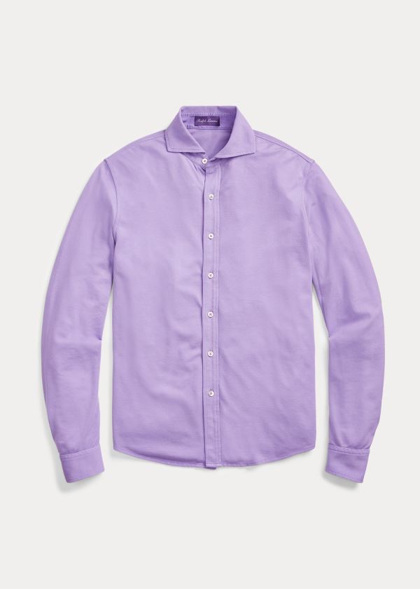 Ralph Lauren Keaton Washed Piqué Shirt Fialové | uQ9n2IGQ