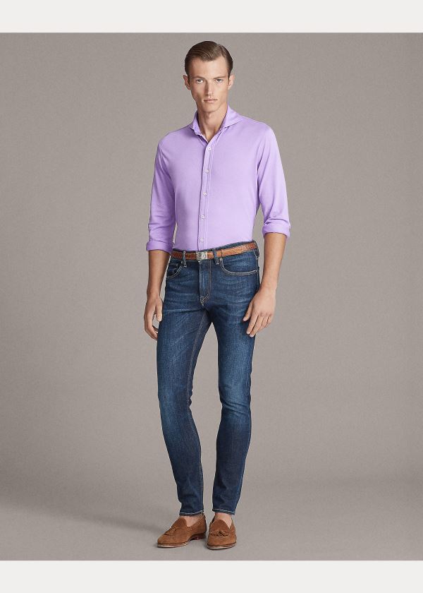 Ralph Lauren Keaton Washed Piqué Shirt Fialové | uQ9n2IGQ