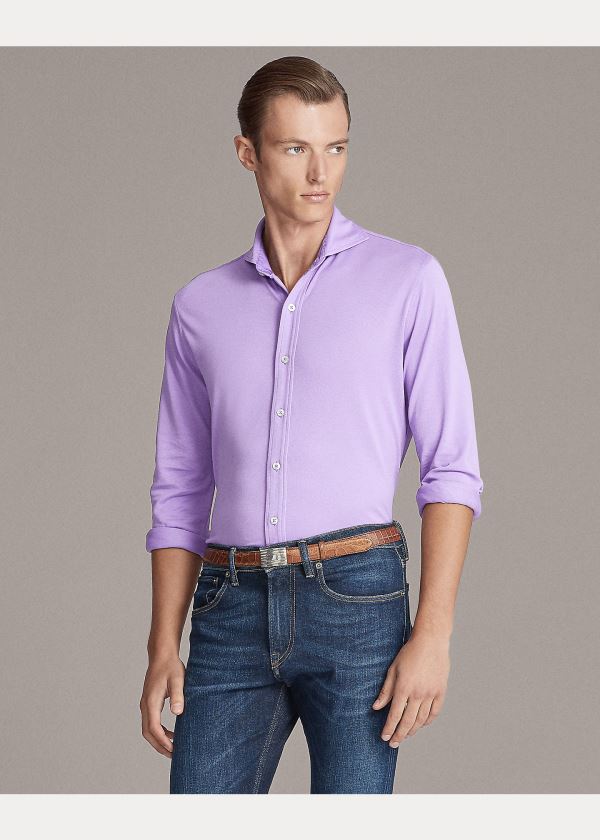 Ralph Lauren Keaton Washed Piqué Shirt Fialové | uQ9n2IGQ