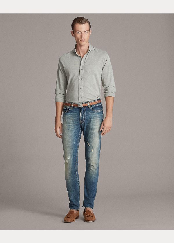 Ralph Lauren Keaton Washed Piqué Shirt Světle Šedé | 51TEE8zO