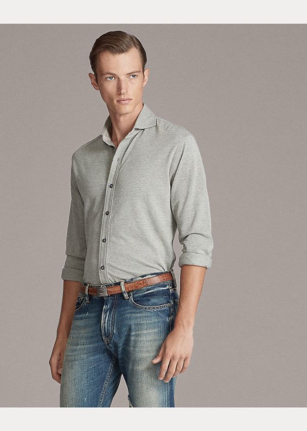 Ralph Lauren Keaton Washed Piqué Shirt Světle Šedé | 51TEE8zO