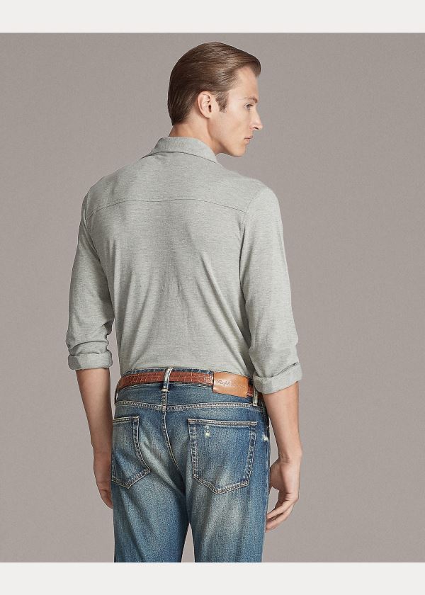 Ralph Lauren Keaton Washed Piqué Shirt Světle Šedé | 51TEE8zO
