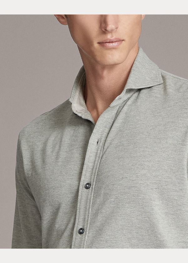 Ralph Lauren Keaton Washed Piqué Shirt Světle Šedé | 51TEE8zO