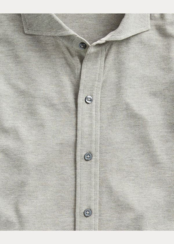 Ralph Lauren Keaton Washed Piqué Shirt Světle Šedé | 51TEE8zO