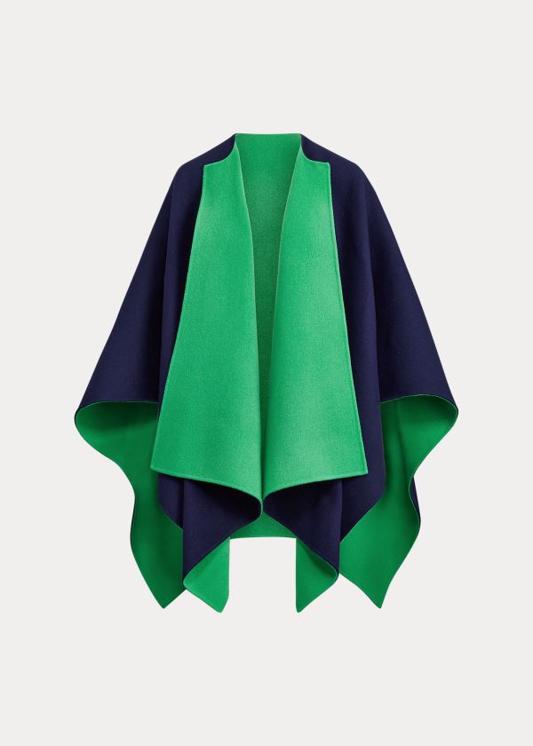 Ralph Lauren Kellin Virgin Wool Poncho Tmavě Blankyt | 9Kl56fHp