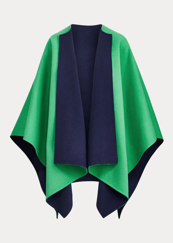 Ralph Lauren Kellin Virgin Wool Poncho Tmavě Blankyt | 9Kl56fHp