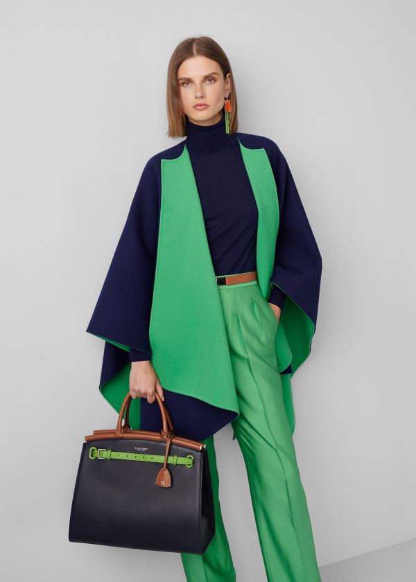 Ralph Lauren Kellin Virgin Wool Poncho Tmavě Blankyt | 9Kl56fHp