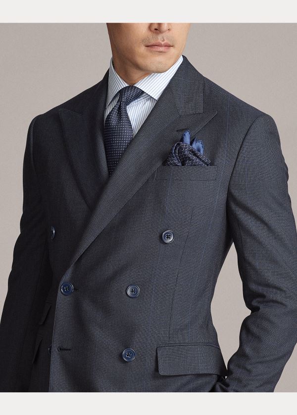 Ralph Lauren Kent Glen Plaid Twill Suit Tmavě Blankyt Blankyt Černé | 3rxaXMY0
