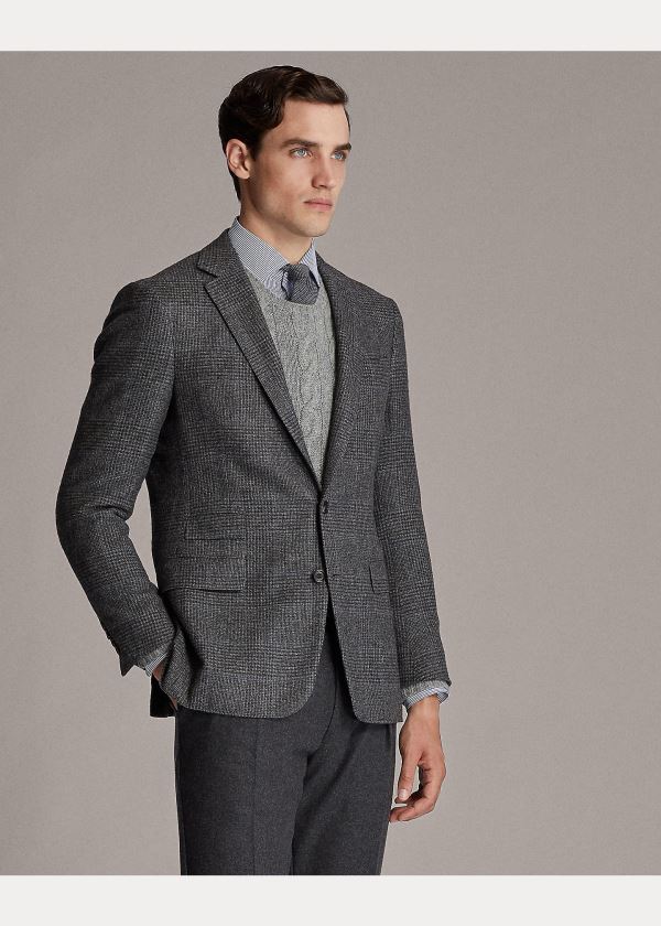 Ralph Lauren Kent Handmade Plaid Sportovní Coat Šedé | JLqpWEcC