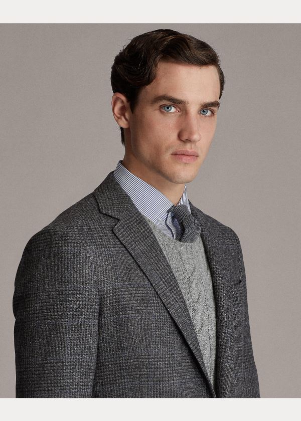Ralph Lauren Kent Handmade Plaid Sportovní Coat Šedé | JLqpWEcC