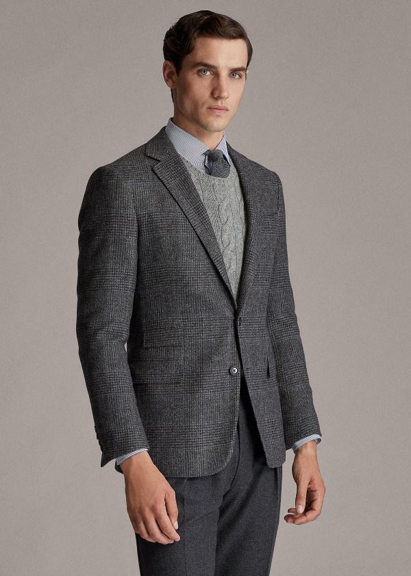 Ralph Lauren Kent Handmade Plaid Sportovní Coat Šedé | JLqpWEcC