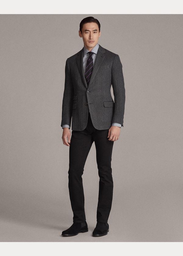 Ralph Lauren Kent Herringbone Sportovní Coat Černé Šedé | 8SjrIB8A