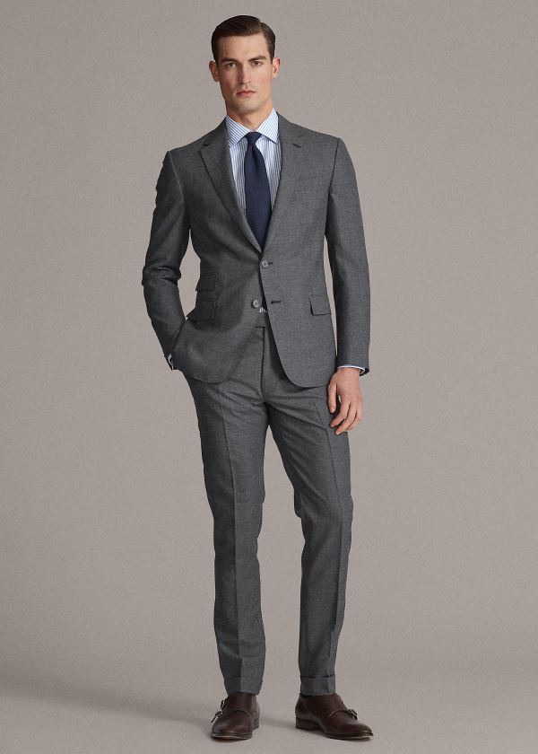 Ralph Lauren Kent Lehké Wool Suit Světle Šedé | S5Asjhoo