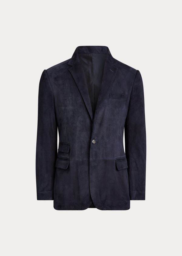 Ralph Lauren Kent Semišové Sportovní Coat Tmavě Blankyt | EZNtuoVv