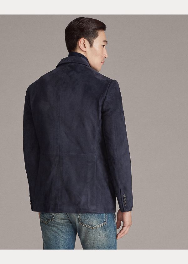Ralph Lauren Kent Semišové Sportovní Coat Tmavě Blankyt | EZNtuoVv