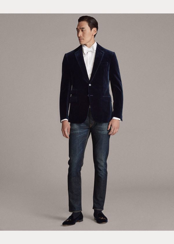 Ralph Lauren Kent Velvet Dinner Jacket Tmavě Tmavě Blankyt | 0qLnJjIy