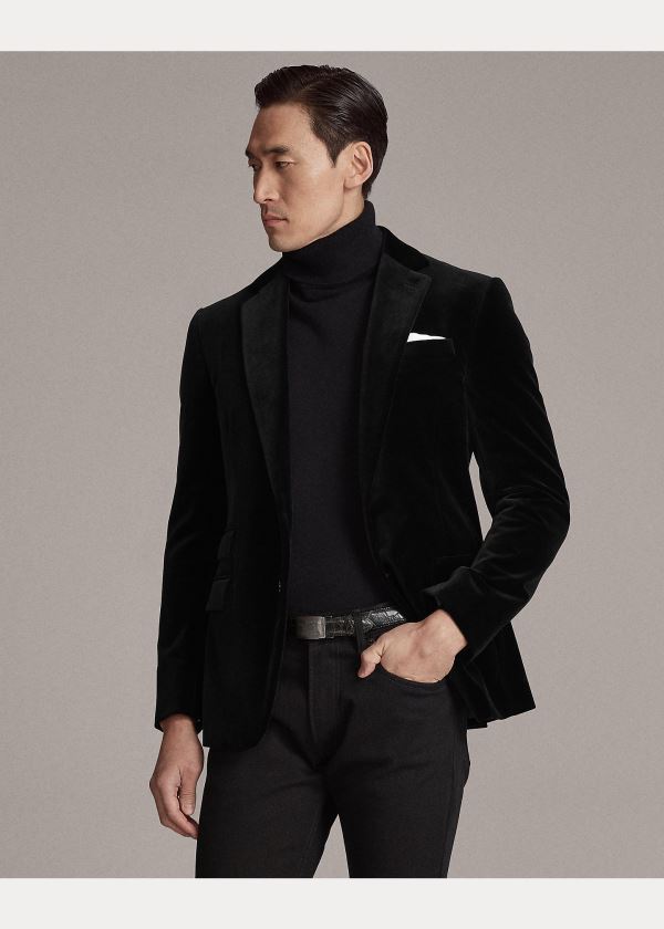 Ralph Lauren Kent Velvet Dinner Jacket Černé | tY154CDw