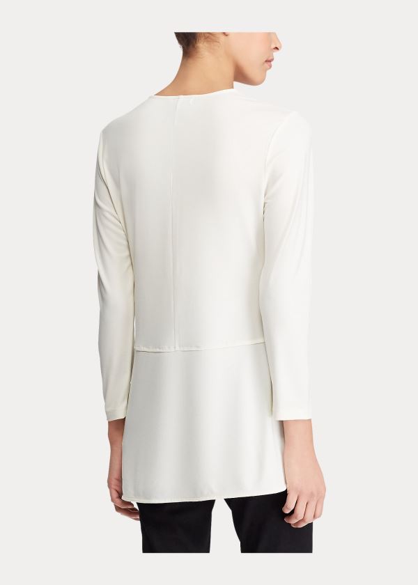 Ralph Lauren Keyhole Jersey Top Krém | 2O3X8Ogu