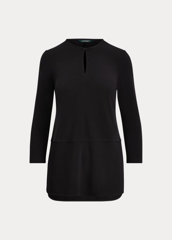 Ralph Lauren Keyhole Jersey Top Černé | sFsaGp25
