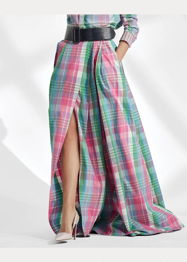 Ralph Lauren Kimberley Madras Skirt Růžové Zelene Viacfarebný | wj1wZuEu