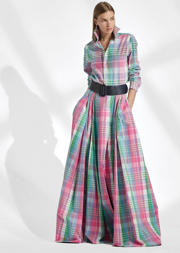 Ralph Lauren Kimberley Madras Skirt Růžové Zelene Viacfarebný | wj1wZuEu