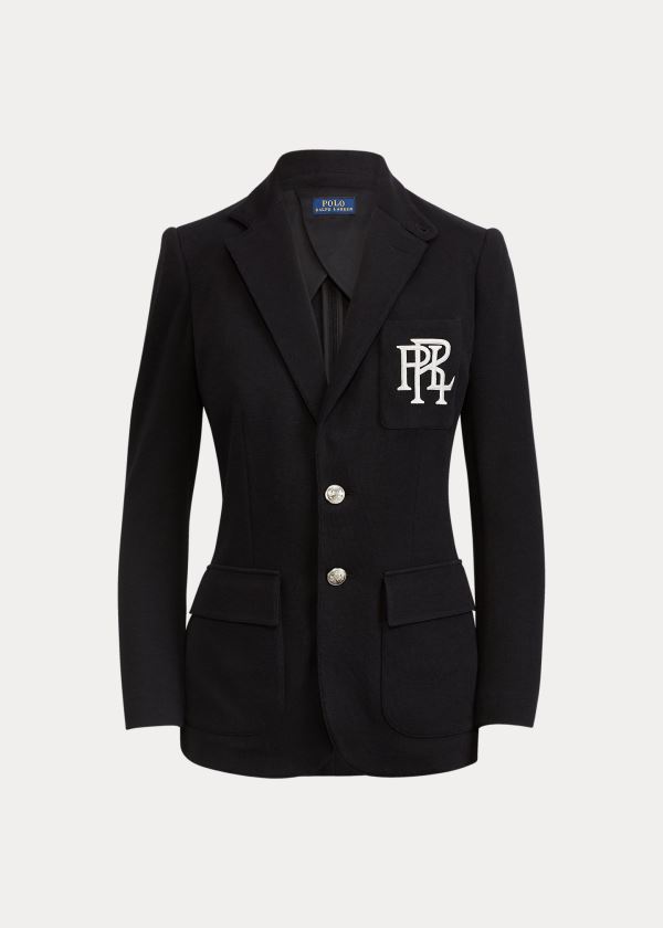 Ralph Lauren Knit Bavlněné Blazer Černé | 7ztXsa40