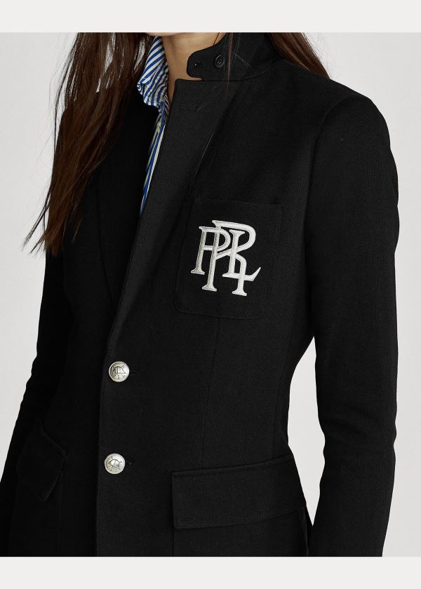 Ralph Lauren Knit Bavlněné Blazer Černé | 7ztXsa40
