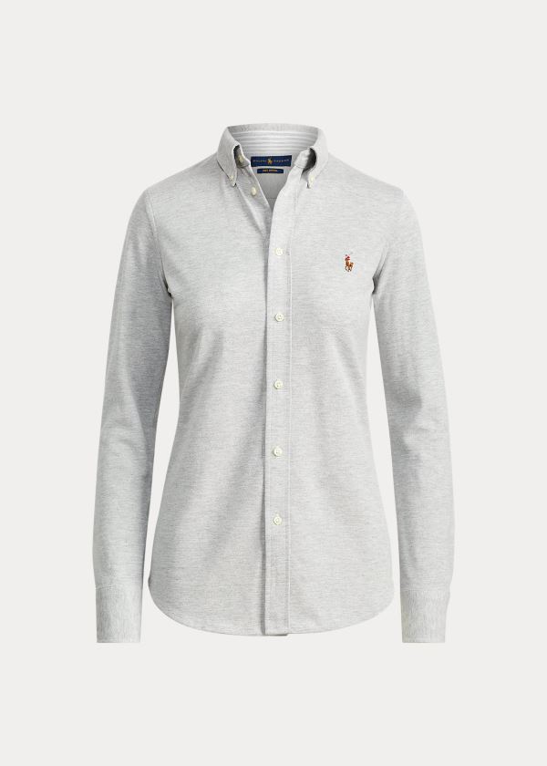Ralph Lauren Knit Bavlněné Oxford Shirt Šedé | OFaBrIqO