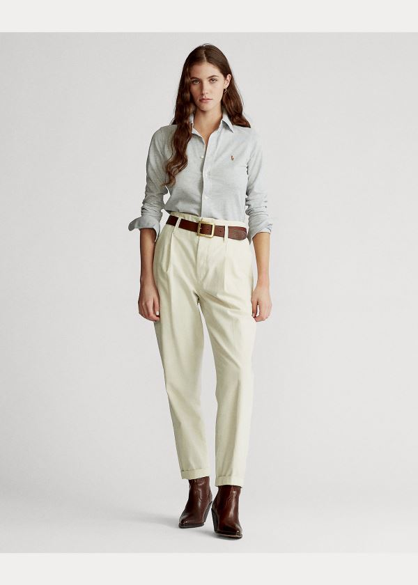 Ralph Lauren Knit Bavlněné Oxford Shirt Šedé | OFaBrIqO