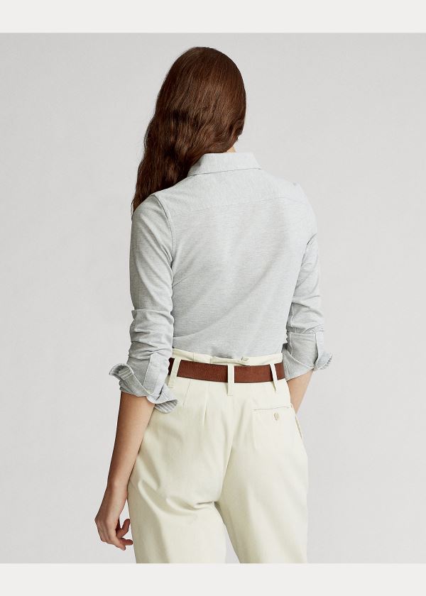 Ralph Lauren Knit Bavlněné Oxford Shirt Šedé | OFaBrIqO