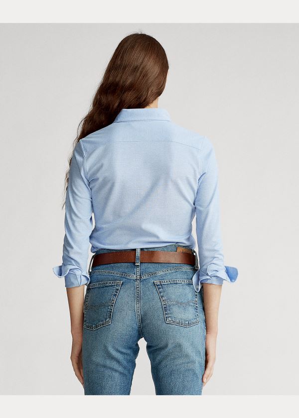 Ralph Lauren Knit Bavlněné Oxford Shirt Blankyt | Ug7uuqwV