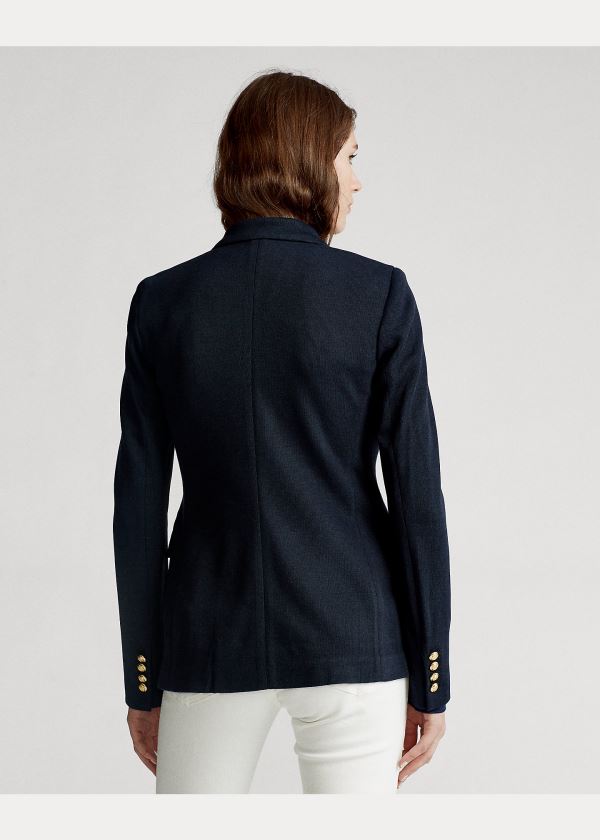 Ralph Lauren Knit Double-Breasted Blazer Tmavě Blankyt | gRIWT1Jg