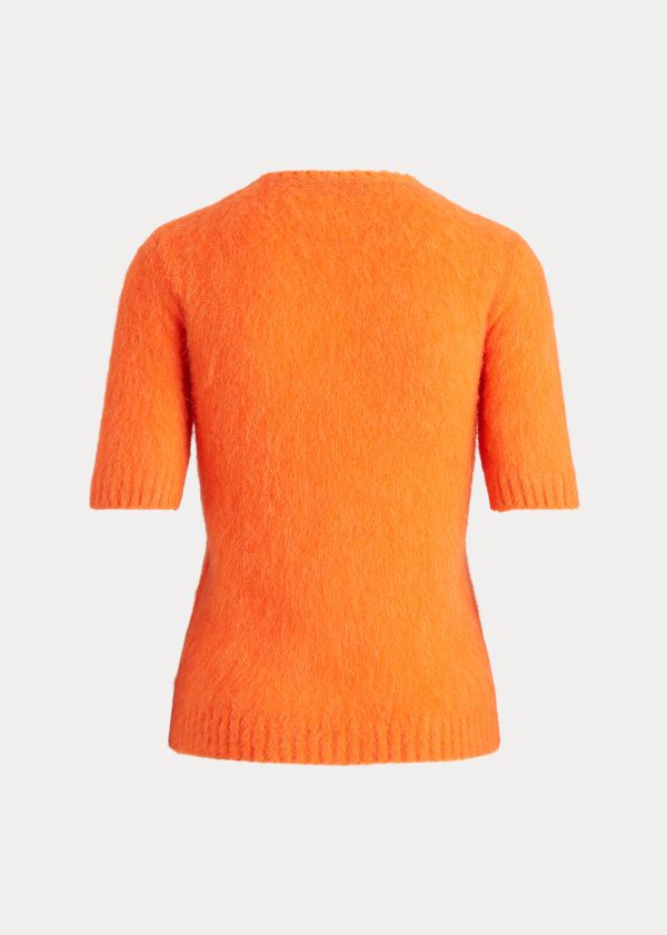 Ralph Lauren Knit Krátké-Sleeve Svetrové Oranžové | ldByOw8n