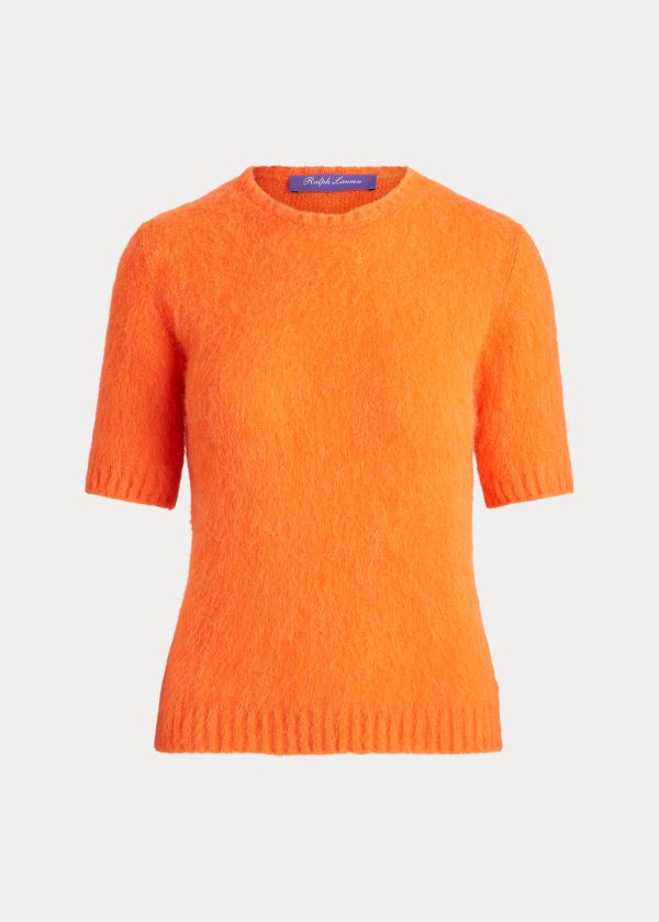 Ralph Lauren Knit Krátké-Sleeve Svetrové Oranžové | ldByOw8n