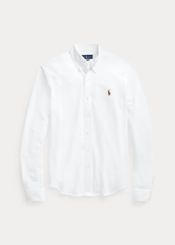 Ralph Lauren Knit Oxford Shirt Bílé | 4aW8EOQO