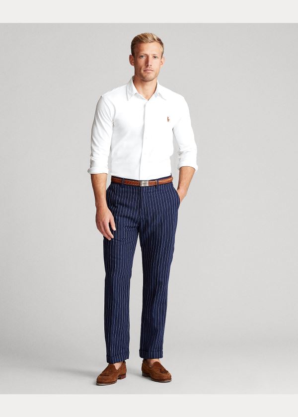 Ralph Lauren Knit Oxford Shirt Bílé | 4aW8EOQO