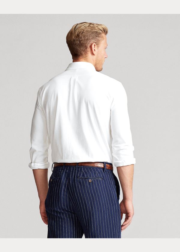 Ralph Lauren Knit Oxford Shirt Bílé | 4aW8EOQO