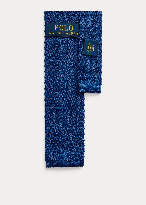 Ralph Lauren Knit Silk Tie Královská Modrá Blankyt | xxDaviSg