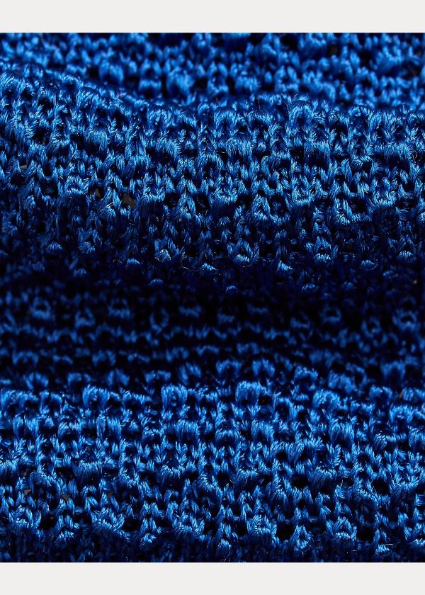 Ralph Lauren Knit Silk Tie Královská Modrá Blankyt | xxDaviSg