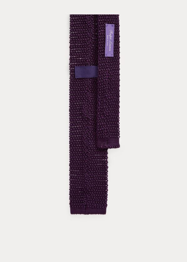 Ralph Lauren Knit Silk Tie Tmavě Fialové | uz887TgK