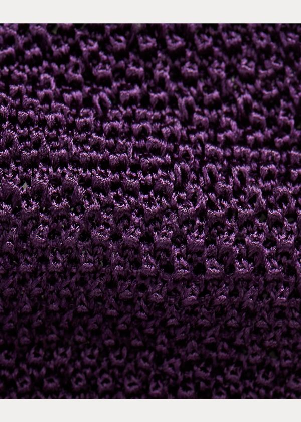 Ralph Lauren Knit Silk Tie Tmavě Fialové | uz887TgK