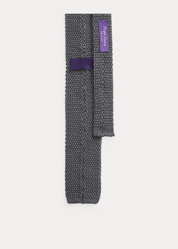 Ralph Lauren Knit Silk Tie Tmavě Šedé | HAaT8aiK