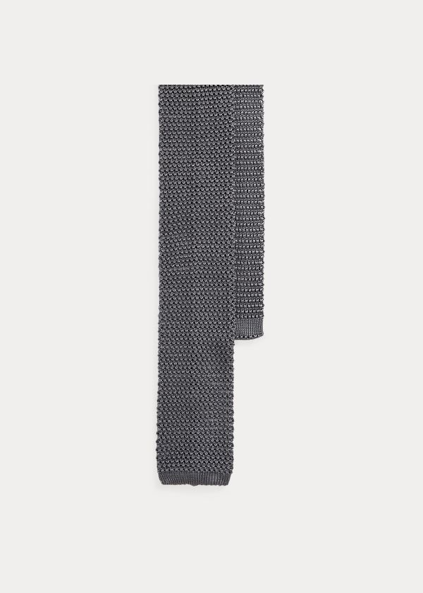 Ralph Lauren Knit Silk Tie Tmavě Šedé | HAaT8aiK