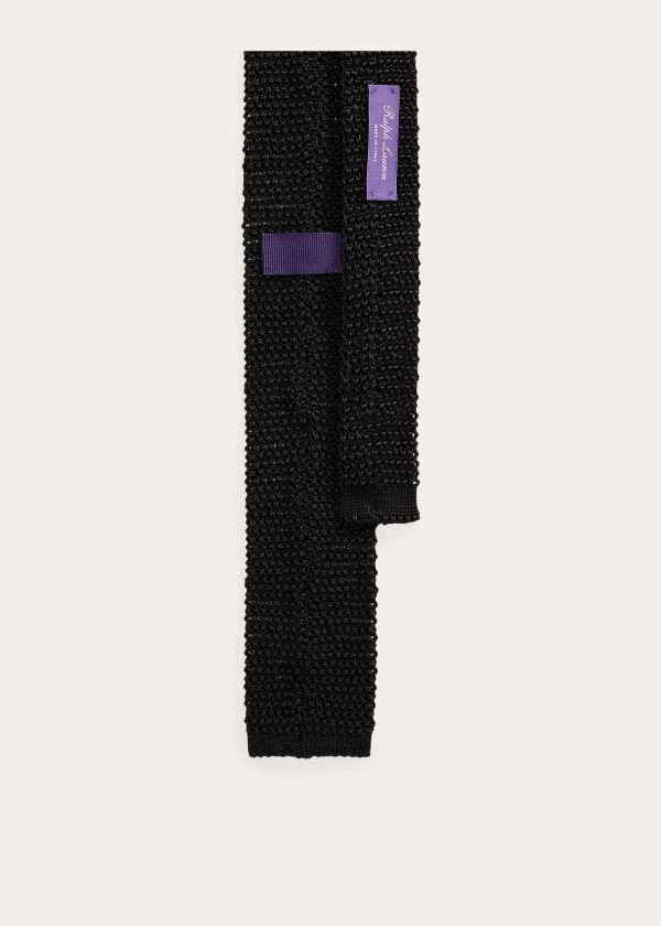 Ralph Lauren Knit Silk Tie Černé | IkzWXave