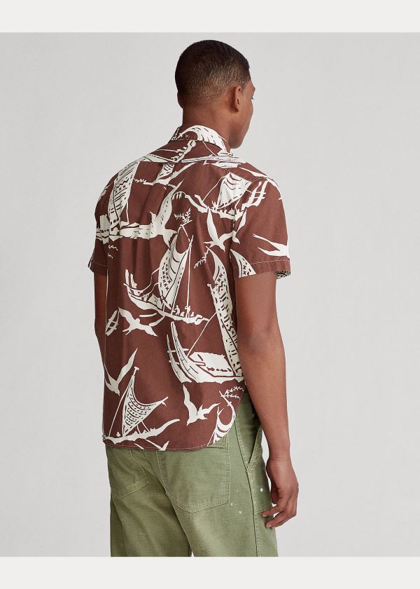Ralph Lauren Kon-Tiki Poplin Popover Shirt Hnědožlutý Bílé | oqzqA2K9