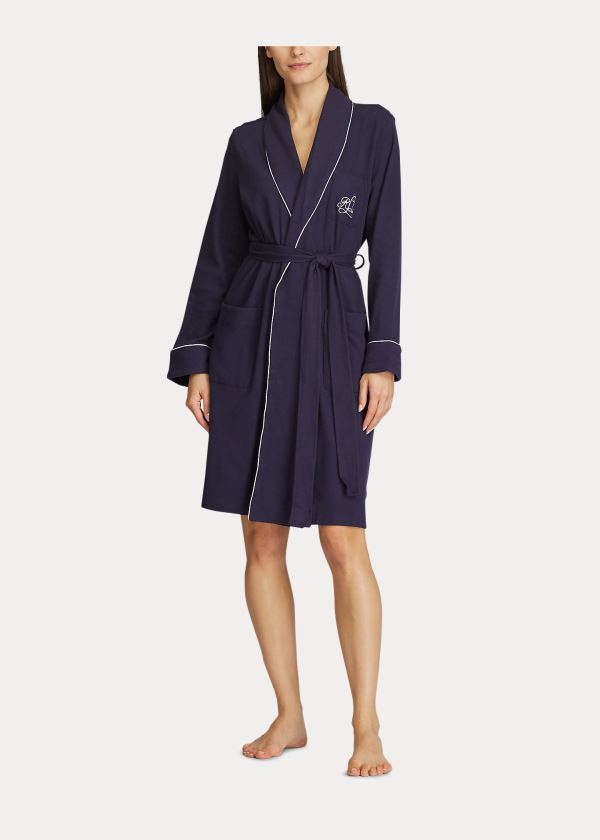 Ralph Lauren Krátké Shawl-Collar Robe Tmavě Blankyt | HoaHII68