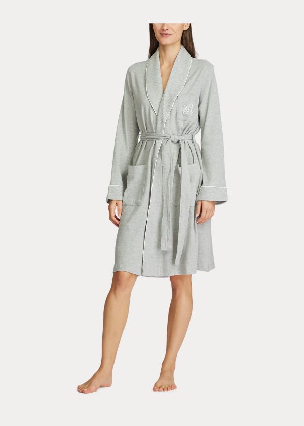 Ralph Lauren Krátké Shawl-Collar Robe Šedé | OZch58IC