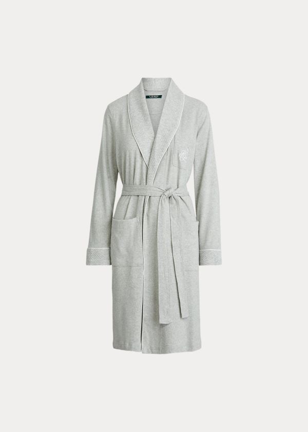 Ralph Lauren Krátké Shawl-Collar Robe Šedé | OZch58IC